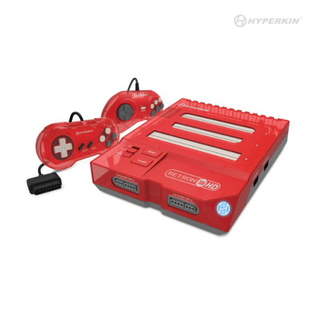 Hyperkin RetroN 3 HD 3-in-1 Retro Gaming Console for NES, Super Famicom, and Genesis/ Mega Drive (Jasper Red) - Super NE