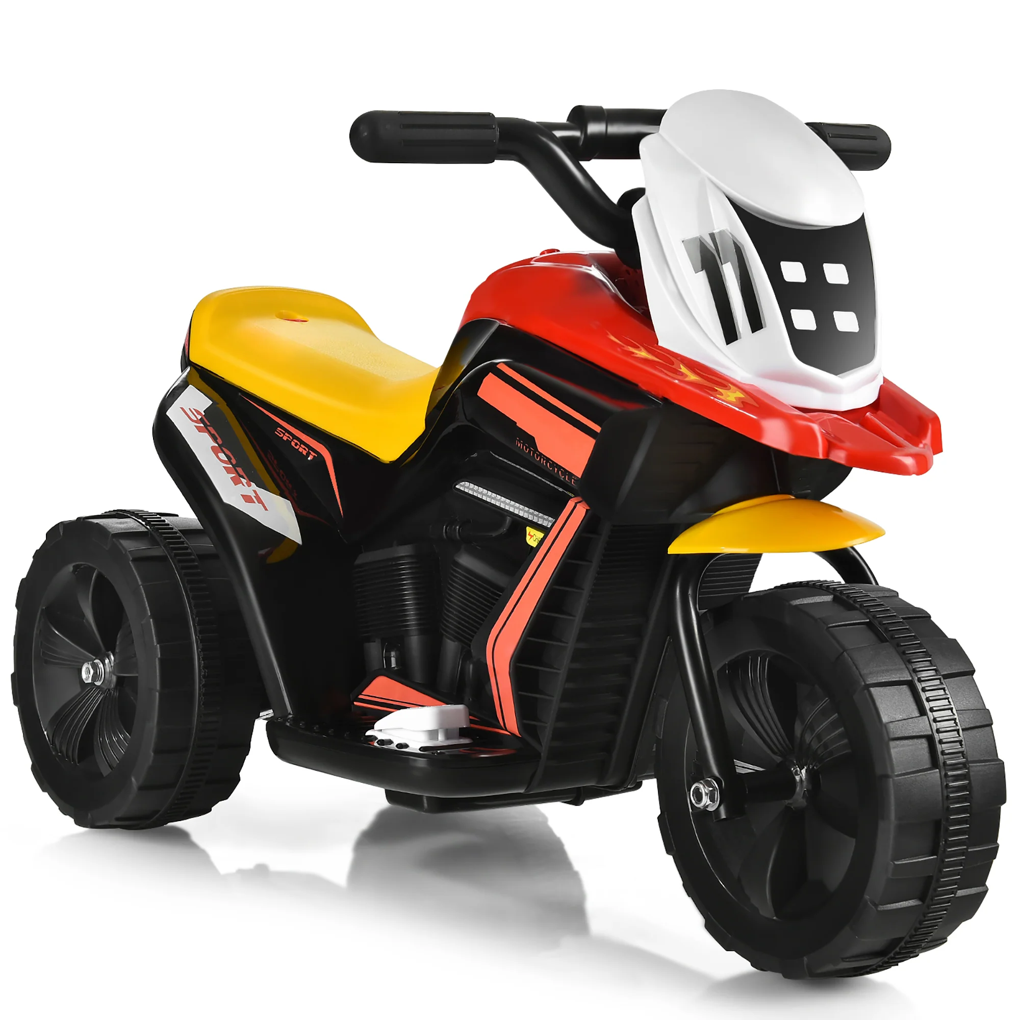 Costway 6V Ride-On Toy Motorcycle Trike 3-Wheel Electric Bicycle w/ Music&a;Horn