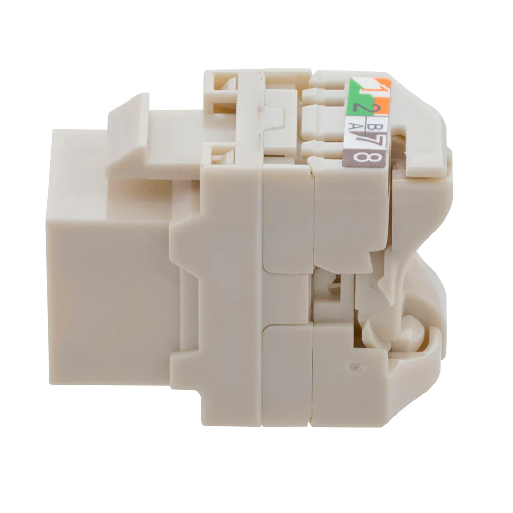 NavePoint CAT6A Unshielded Toolless Keystone Jack 25 pack, Ivory