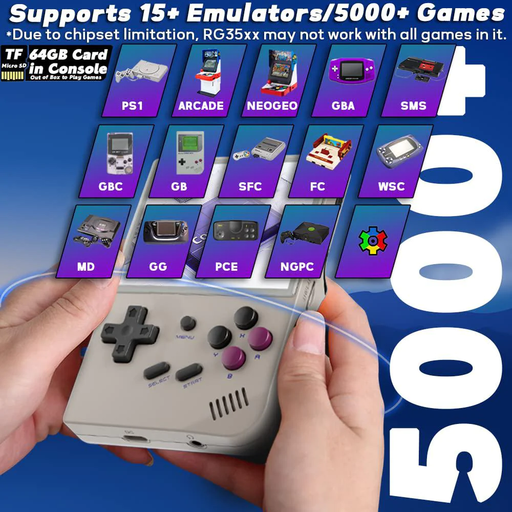 CredevZone rg35xx handheld game console 3.5 inch ips retro games consoles classic emulator hand-held gaming console preinstalled hand he