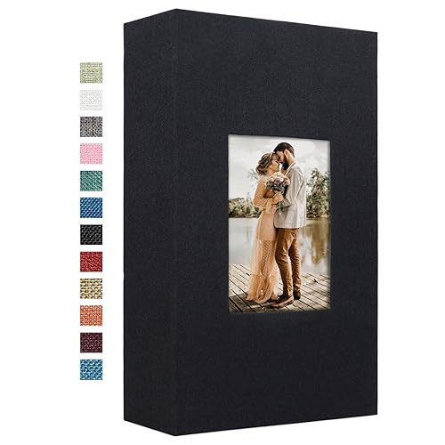 Vienrose Linen Photo Album 420 Pockets for 4x6 Photos Fabric Cover Photo Books Slip-in Picture Albums for Wedding Baby Vacation