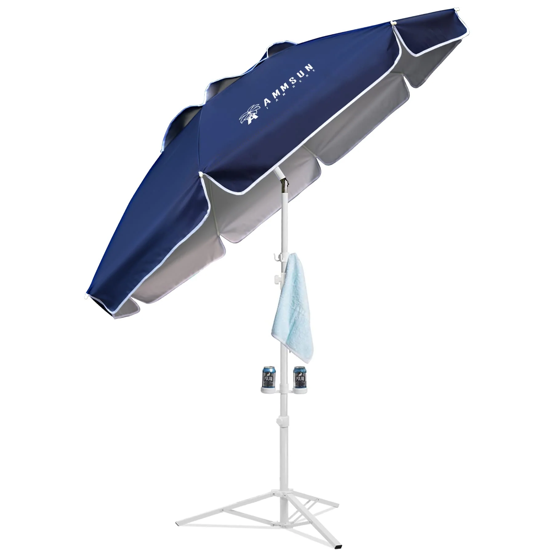 AMMSUN Shade Umbrella, Premium Portable Umbrella with Stand, 6.5ft Lightweight Sports Umbrella for Sporting Games, Adjustable In