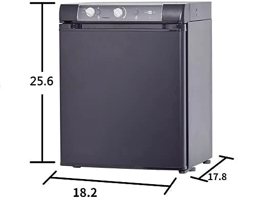 SMETA 3 Way Fridge Propane Refrigerator 12V/110V/Gas 1.4 Cu.Ft LP Gas Off-Grid Refrigerator without Freezer - Compact RV Cabin C