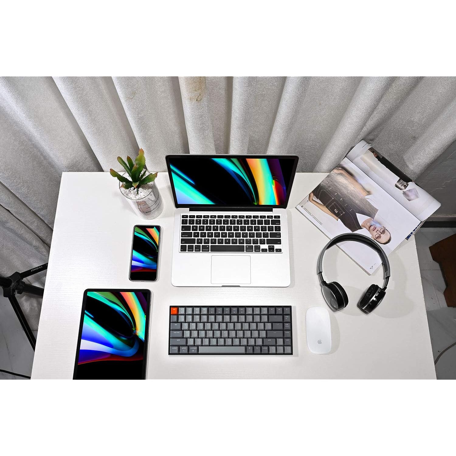 Zell Electronics Zell K2 75% Layout Rgb Bluetooth Wireless Mechanical Keyboard With Gateron G Pro Blue Switch/Anti Ghosting/N-Key Rollover, Co…