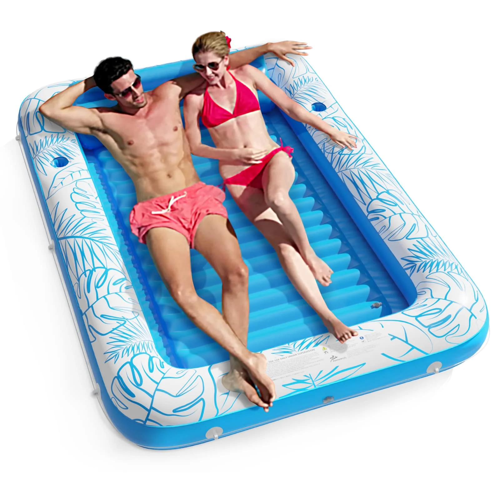 Jasonwell Inflatable Tanning Pool Lounger Float - Jasonwell 4 in 1 Sun Tan Tub Sunbathing Lounge Raft Floatie Toys Water Filled Bed Mat Pa