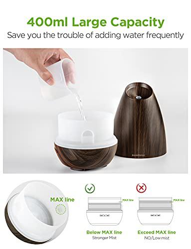 innogear essential oil diffusers, 400ml aromatherapy diffuser for essential oils cool mist humidifier with 4 timer adjustable