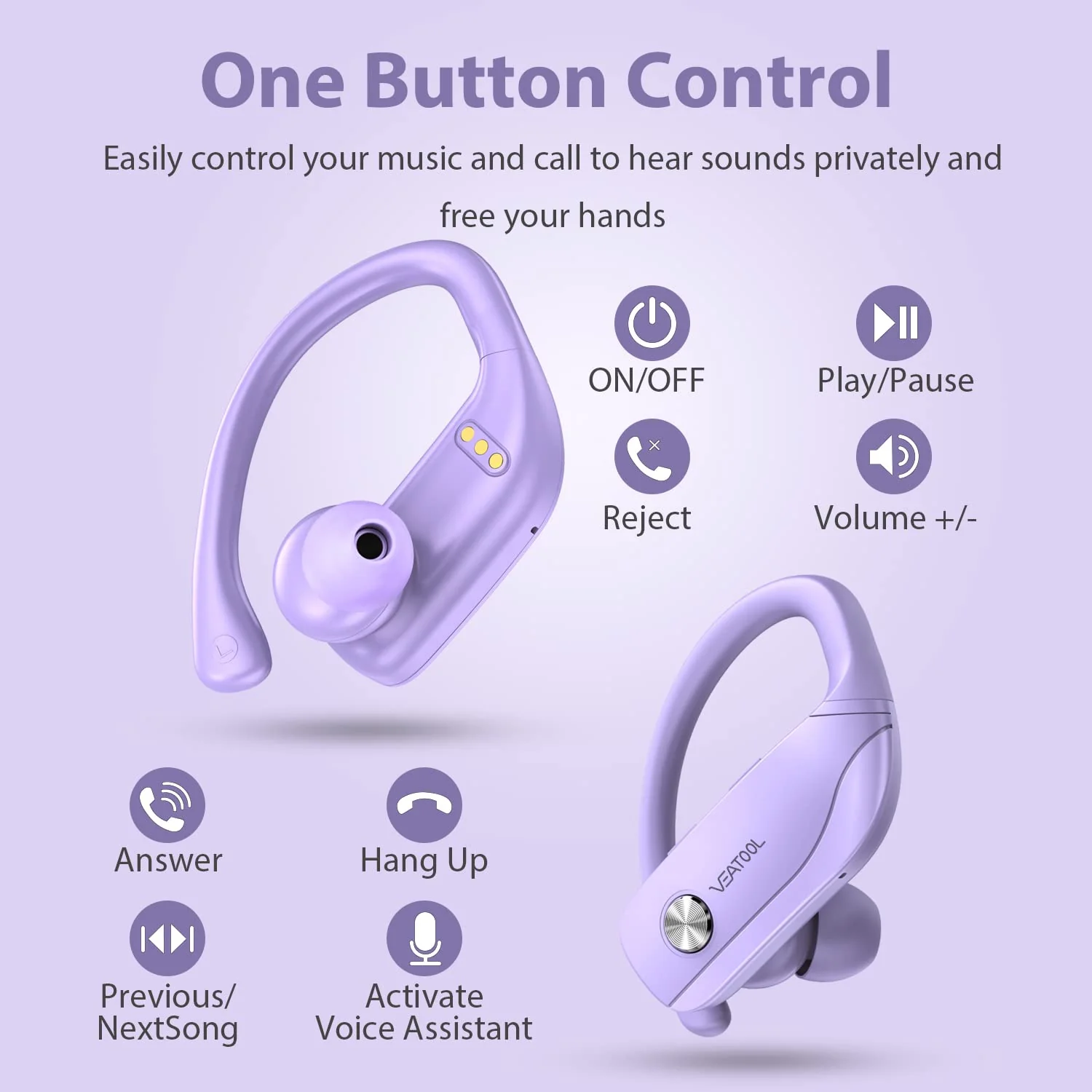 Zell Electronics Zell Wireless Earbuds Bluetooth Headphones 48Hrs Play Back Sport Earphones With Led Display Over-Ear Buds With Earhooks Built…