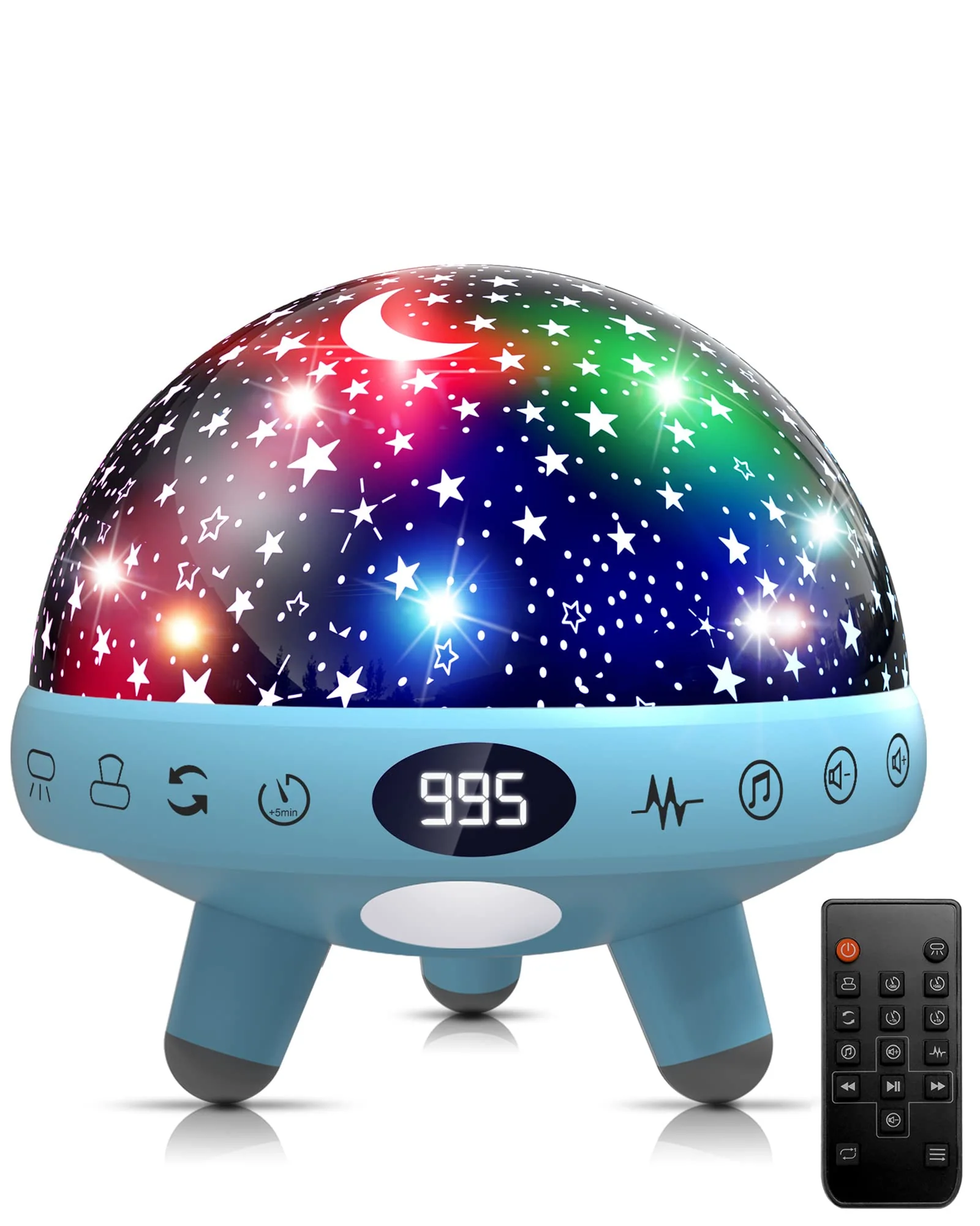 YACHANCE Night Light for Kids Room with Sound Machine Baby Night Light Star Projector White Noise Machine for Sleeping Soother Nursery La