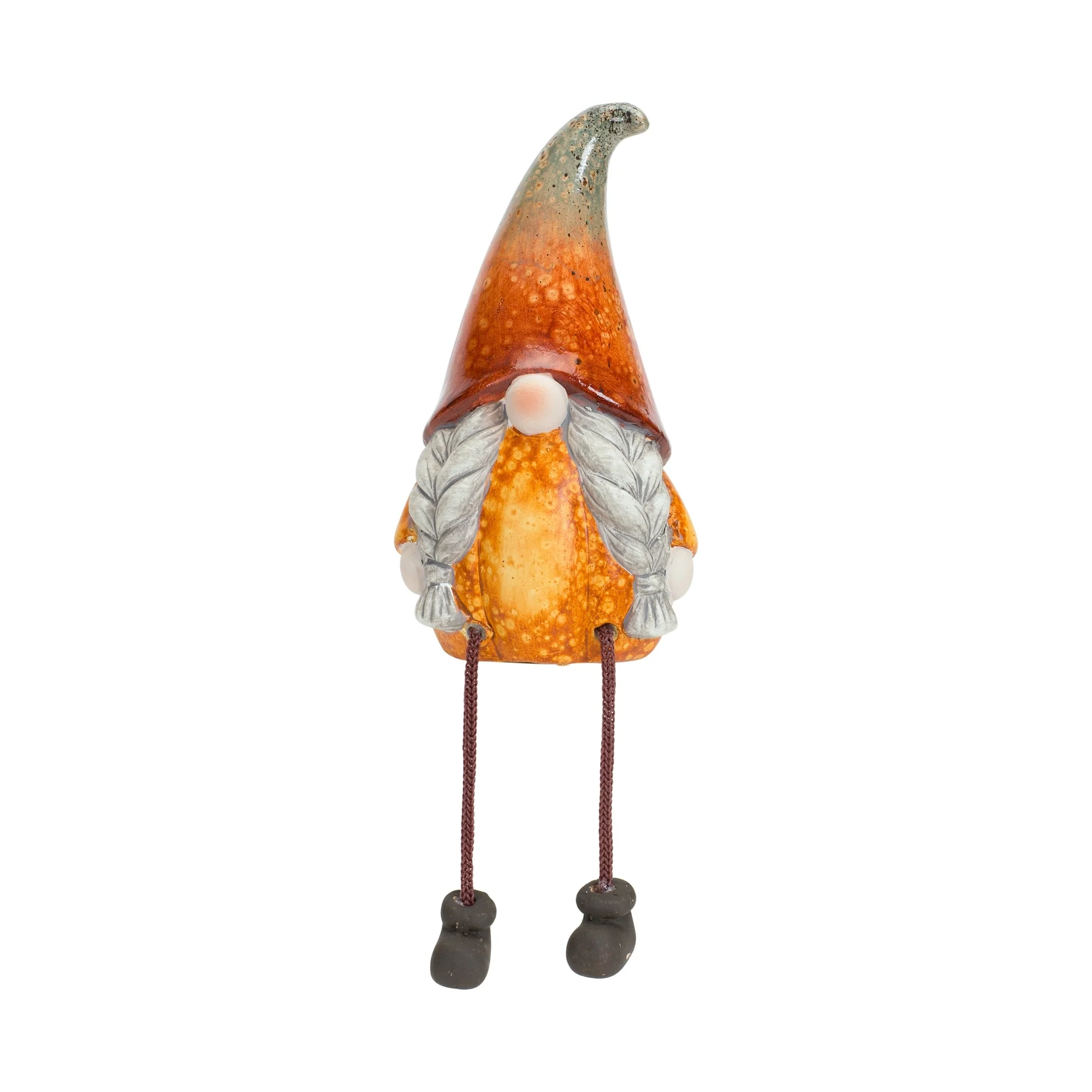 Melrose Set of 2 Pumpkin Gnome with Dangle Legs Fall Harvest Tabletop Decor 8