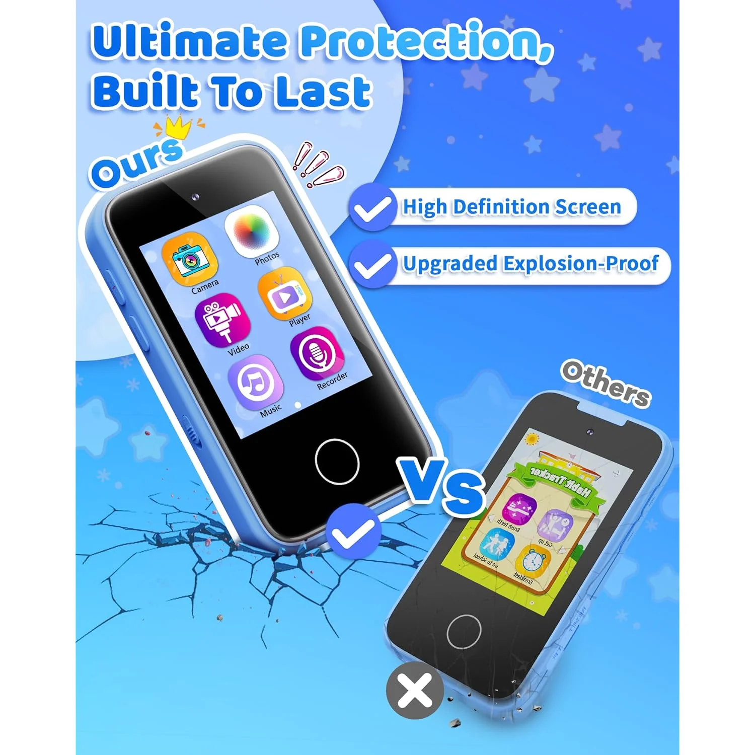Great Choice Products Smart Toys Boy Pretend Phone Kids Travel Learning Toys With Dual Camera, Birthday Gifts For Girls For Age 3-8, Educational