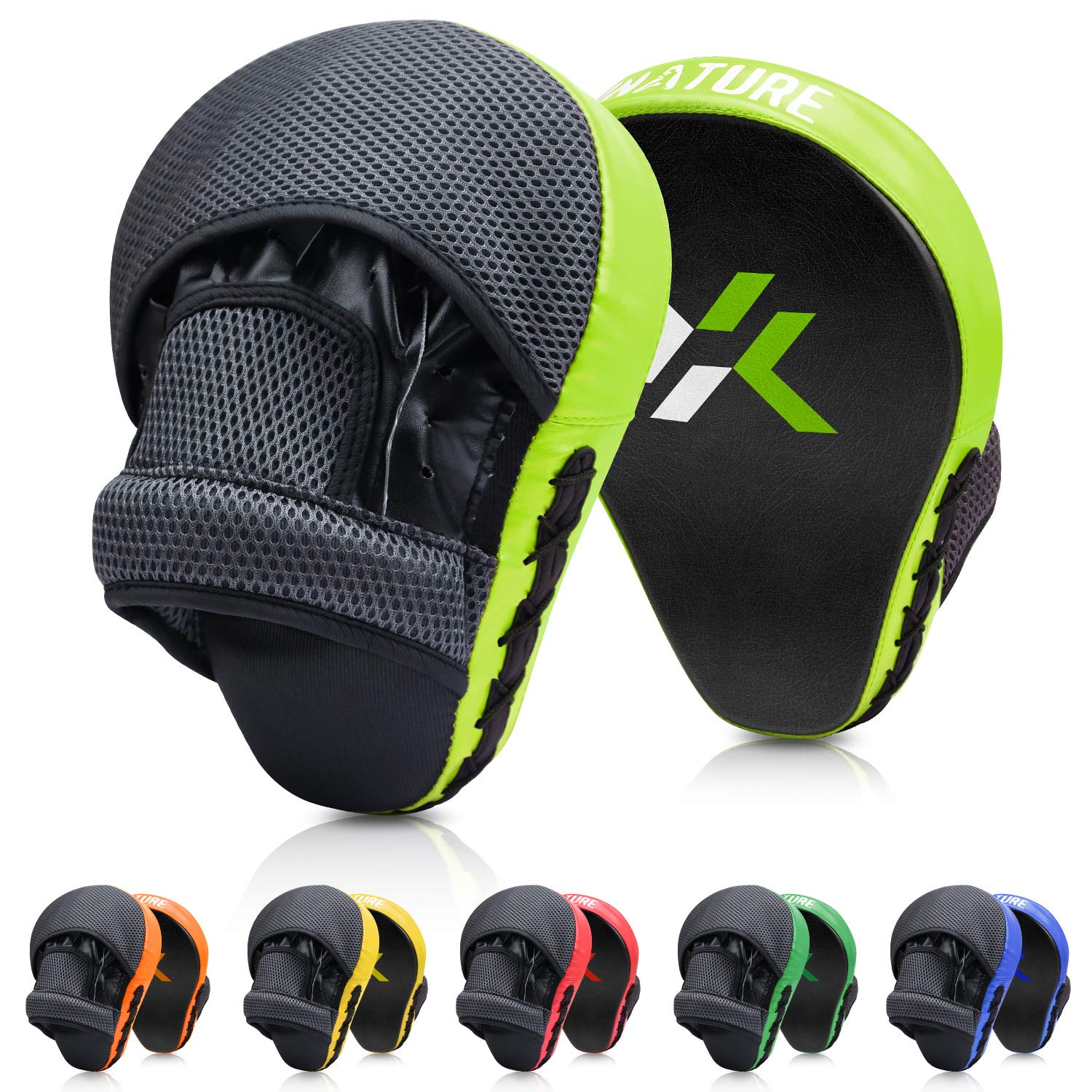 Xnature Essential curved Boxing MMA Punching Mitts Boxing Pads wgift Box Hook Jab Pads MMA Target Focus Punching Mitts Thai Stri