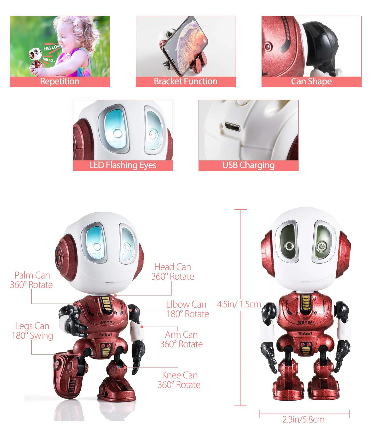 aubllo kids toys boys girls robots toys christmas stocking stuffers 2022 new mini talking robots gifts for adults with 10 hou