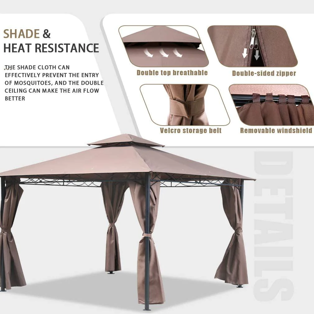 fdw canopy tent gazebo 10&s; x 13&s; grill gazebo for patios bbq outdoor patio large garden top gazebo with sidewall party tent