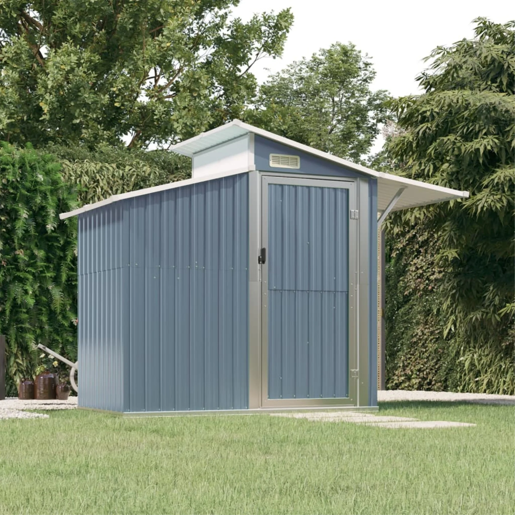 vidaXL Garden Shed Gray 106.3