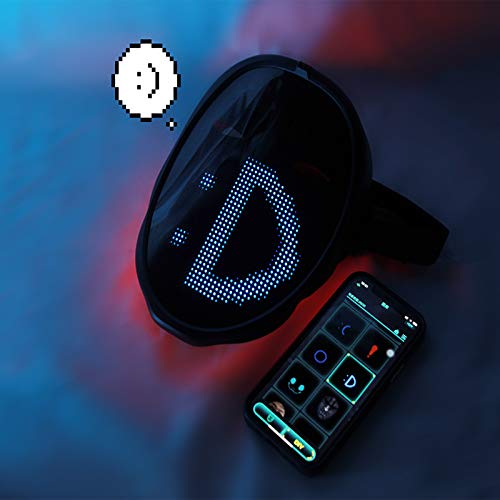 Depointer Life Led Mask with Rechargeable Bluetooth App Controlled, Customizable Shining Mask, LED Lighted Face Transforming Mask