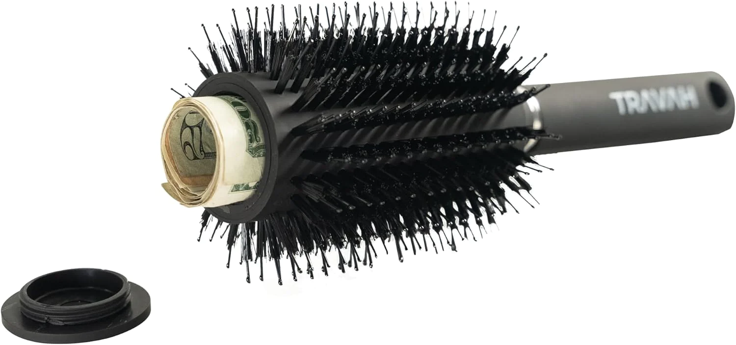 TRAVAH Diversion Safe Hair Brush Hair Brush with Hidden Compartment to Hide Money Jewelry Small Objects Safe Hidden Secret Cont