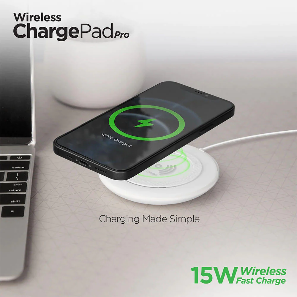 Hypergear 15391 ChargePad Pro 15W Wireless Fast Charger - White