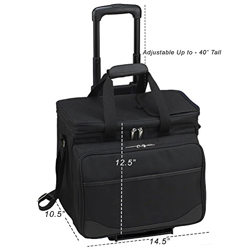 Picnic at Ascot Original Insulated Picnic Cooler with Service for 4 on Wheels-Designed &a; Assembled in the USA