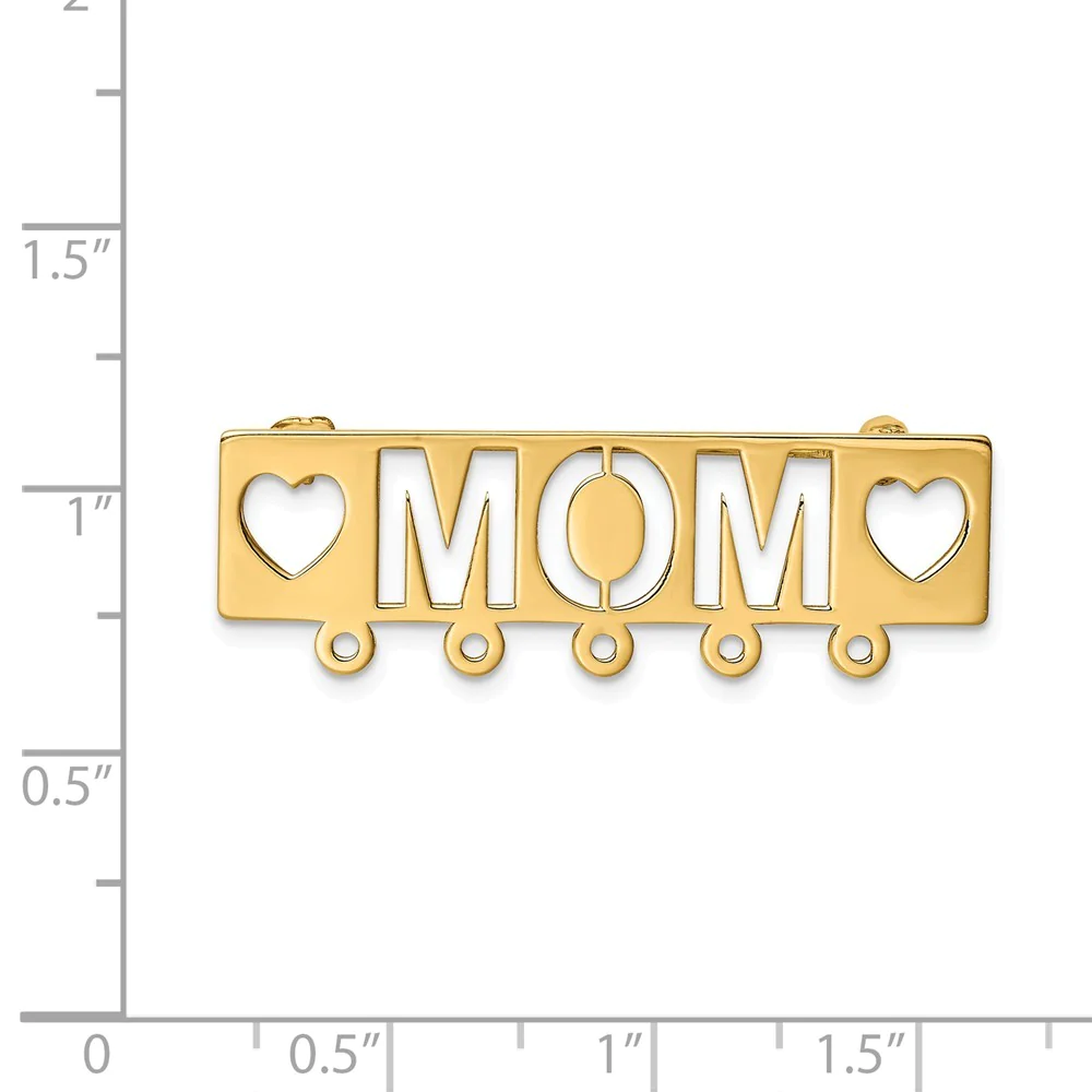 Jewelryweb 14k Yellow Gold Polished Mom Pin