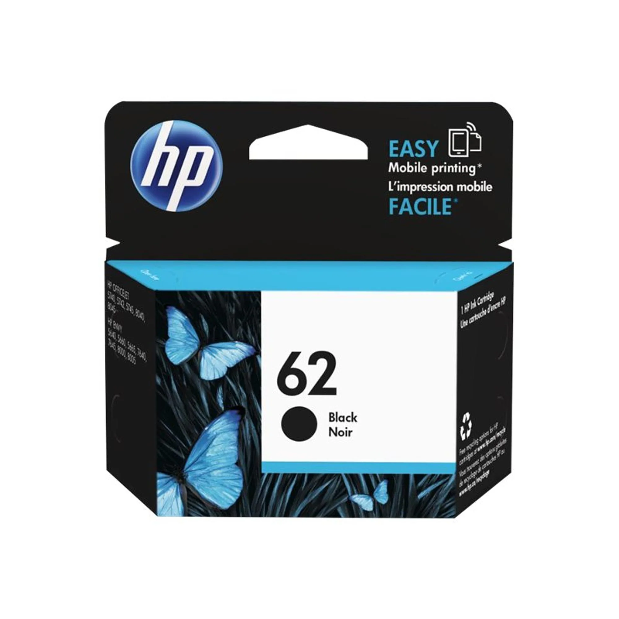 HP C2P04AN 62 Ink Cartridge - Black Noir
