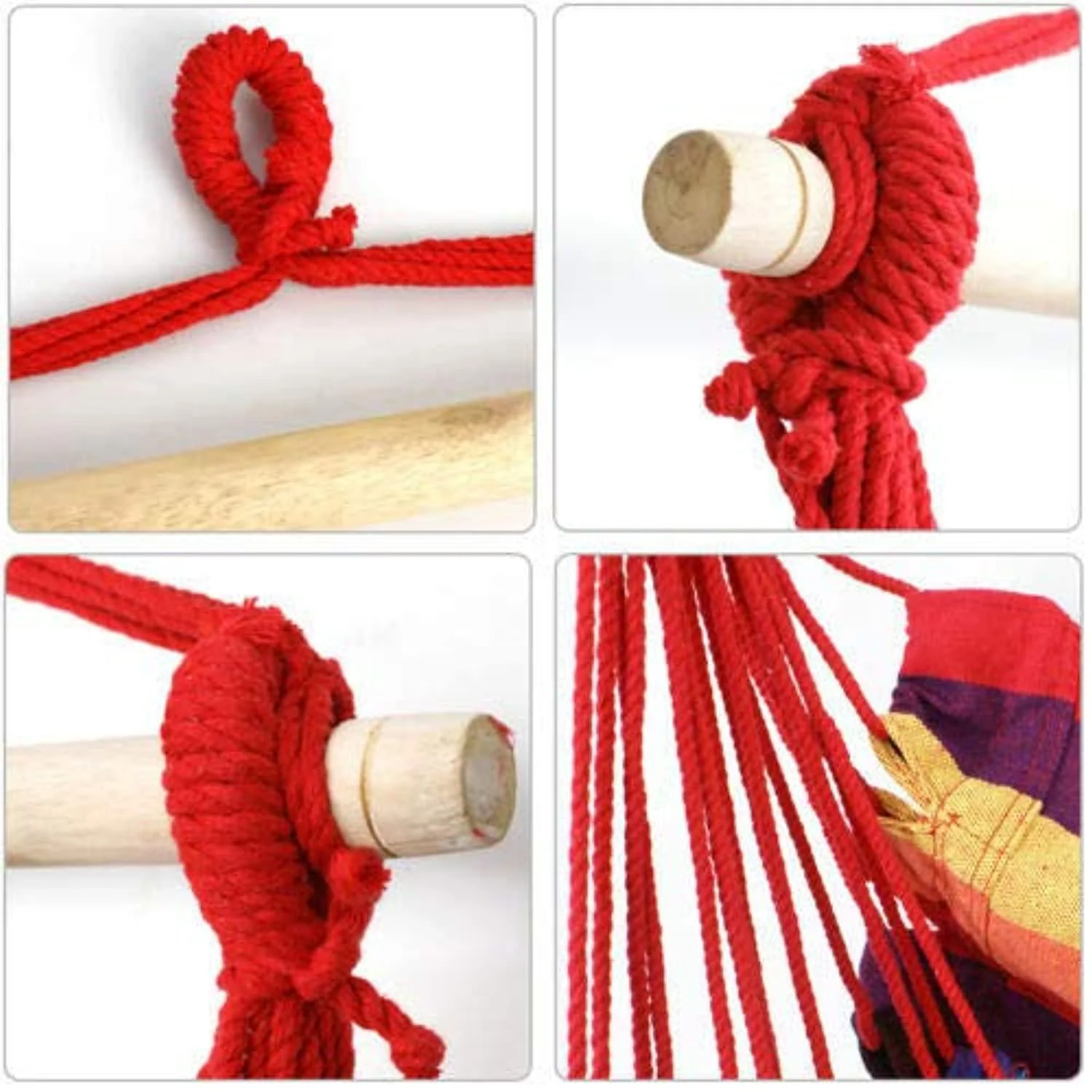 oxiqmart hammock hanging rope chair porch swing seat patio camping portable red stripe