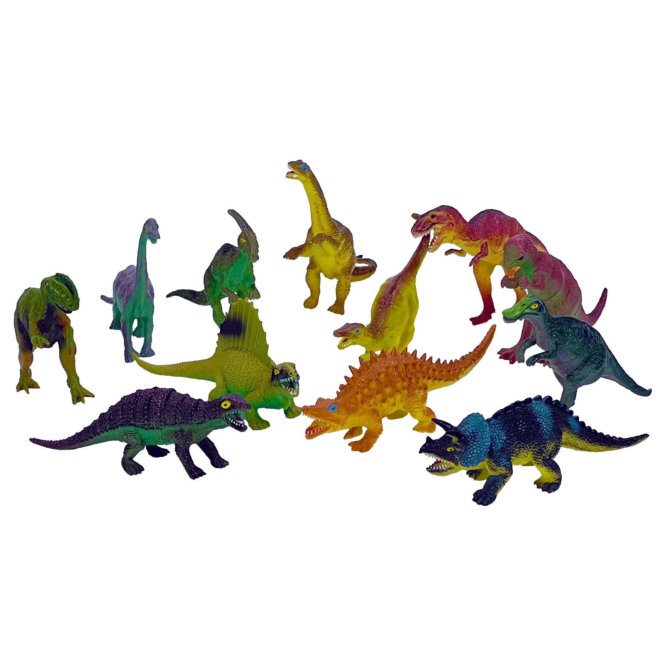 big country toys - 12-piece dinosaur pack - dinosaur toys - dinosaur figurines - hand-painted - plastic