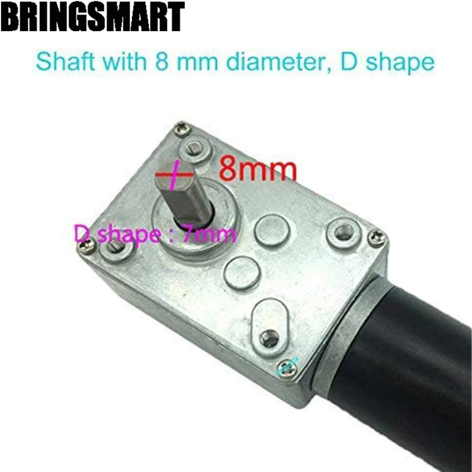 Hugwit Company Bringsmart 12V 12rpm DC Worm Gear Motor 70kg.cm High Torque Self-locking Reversed Mini Turbine Geared Motor for DIY Robot Rotat