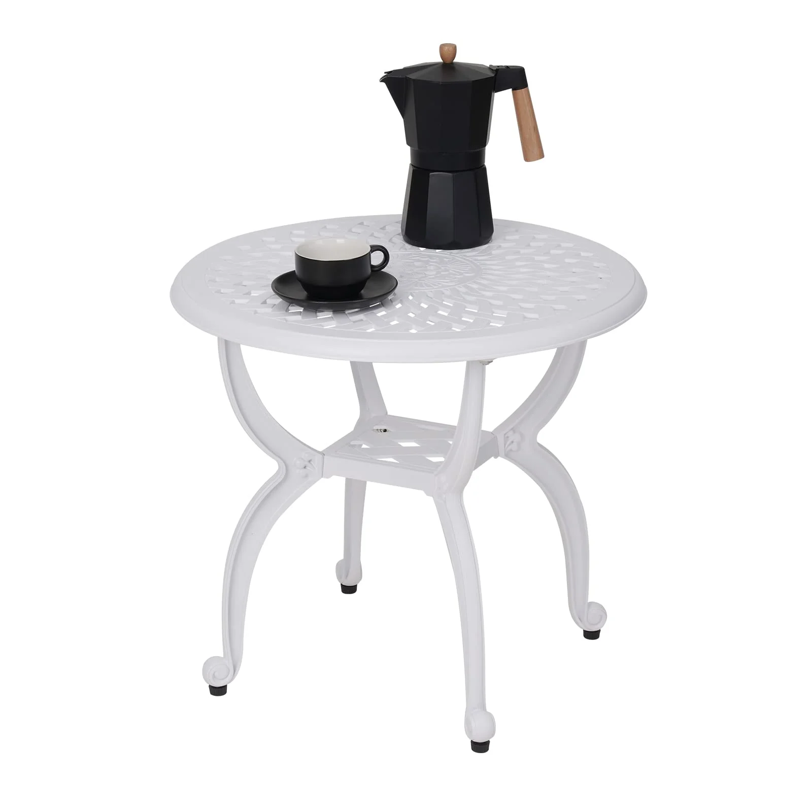 Jardin De Centennial Cast Aluminum Outdoor Side Table,Anti-Rust Outdoor End Table,Patio Coffee Bistro Table For Indoor,Garden,Po