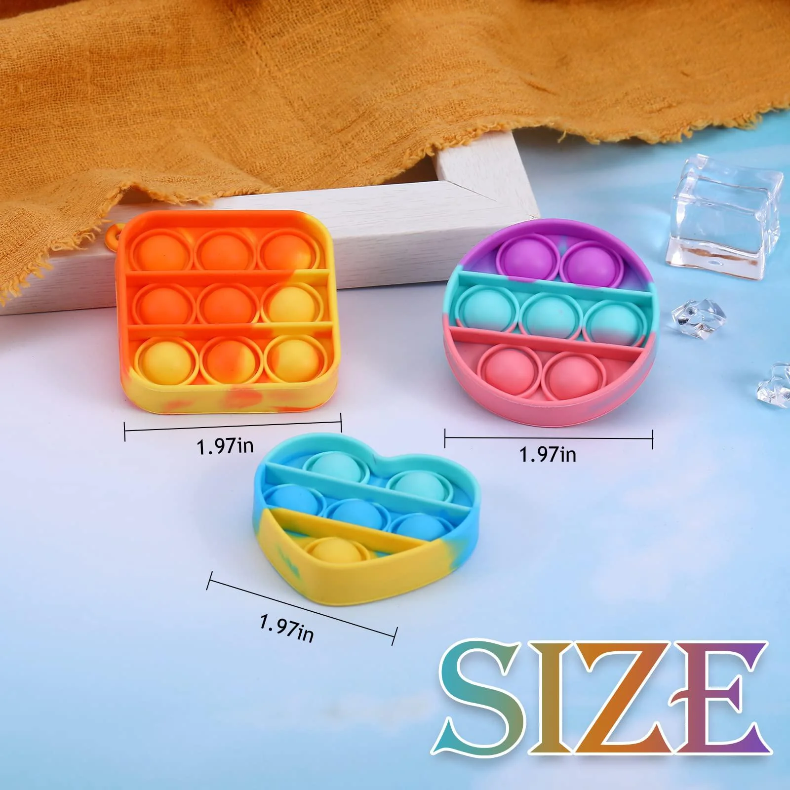 arme 95pcs pop fidget toys?party favors toddler toys pop fidget keychain mini fidget toys bulk sensory toys stress toys, part