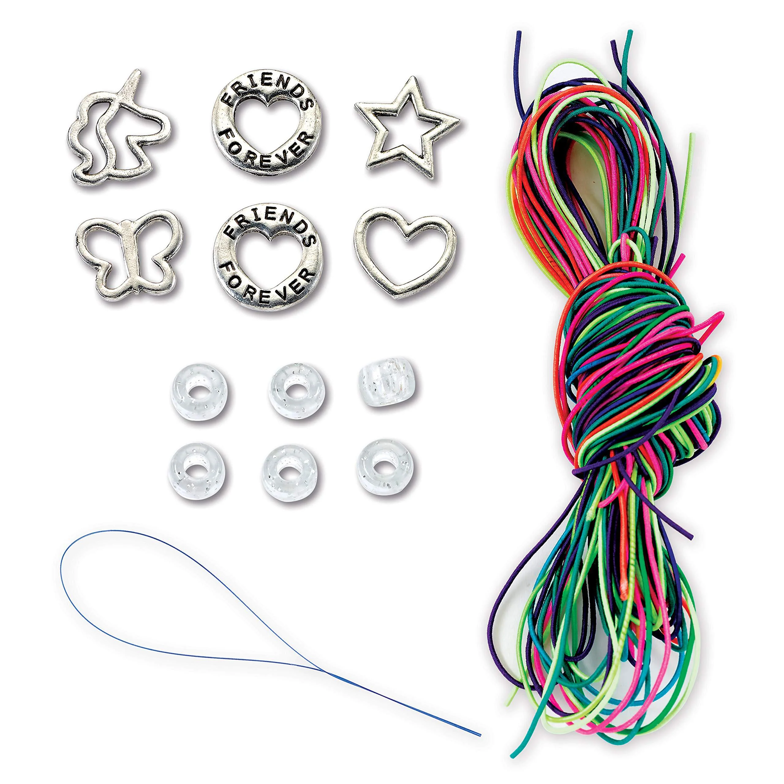 Faber-Castell creativity for kids friends forever bracelet craft kit - create diy 6 friendship charm bracelets - complete kids jewelry kit