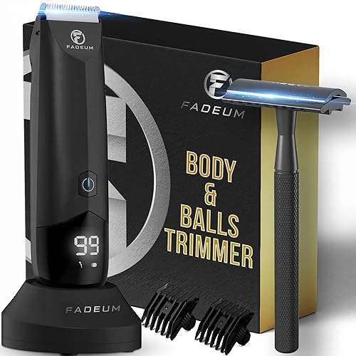 FADEUM® Ball Trimmer for Men - Body &a; Groin Hair, Waterproof Manscape Shaver for Balls &a; Pubic Hair Trimmer for Manscaping
