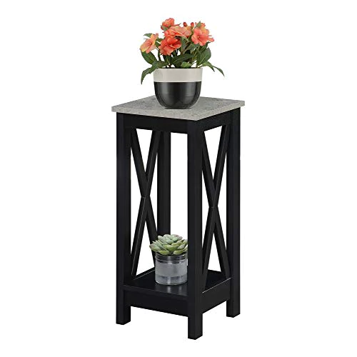 Convenience Concepts Oxford Plant Stand, Cement / Black