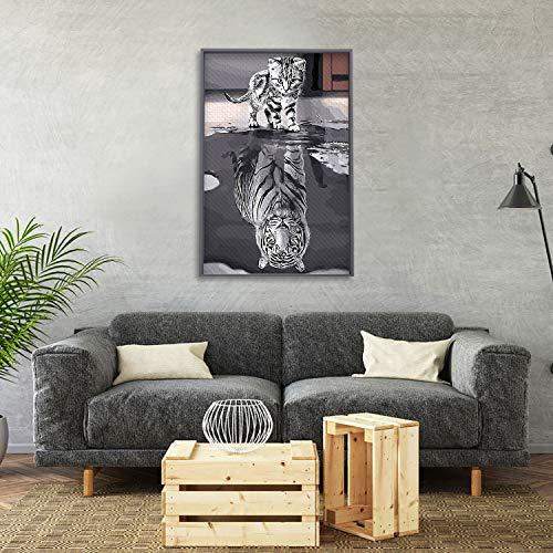buhoet puzzles for adults jigsaw puzzles 1000 pieces for adults kids- cat reflection and tiger jigsaw puzzle artwork intellec