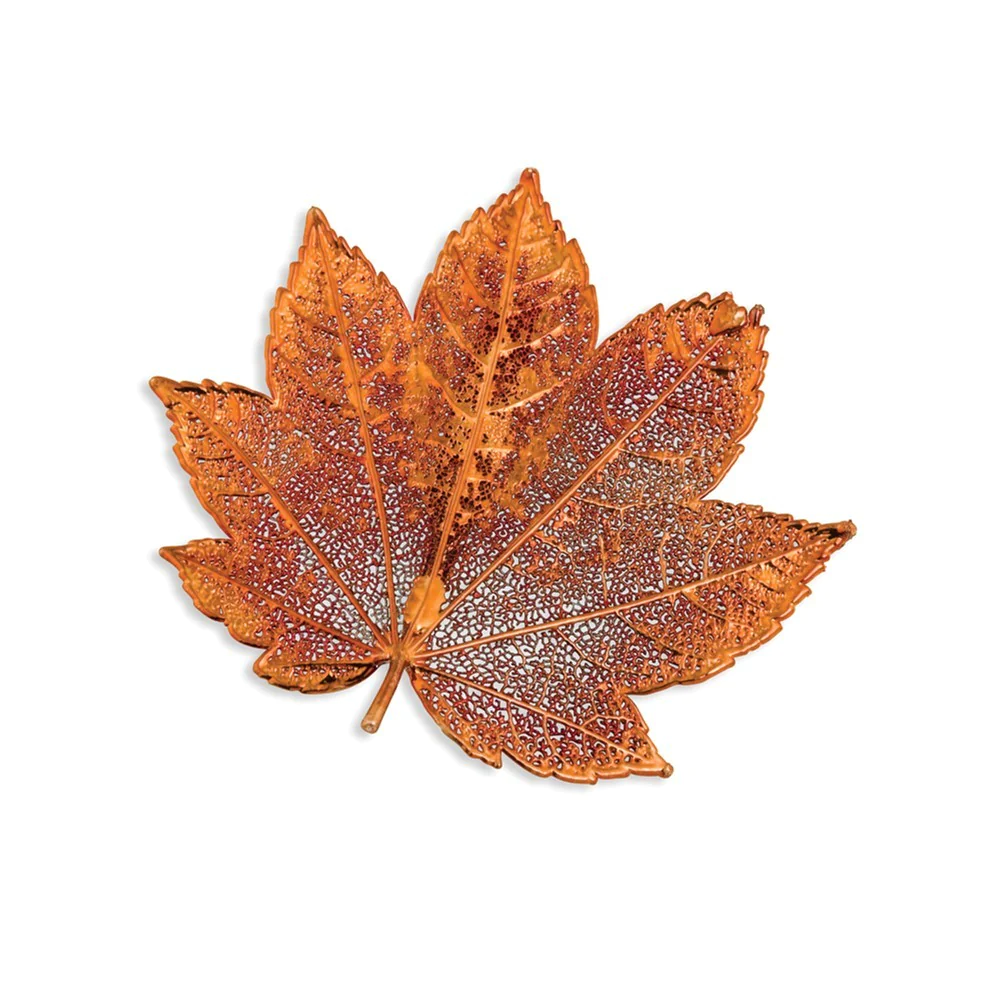 Jewelryweb Iridescent Copper Dipped Full Moon Maple Leaf Pin