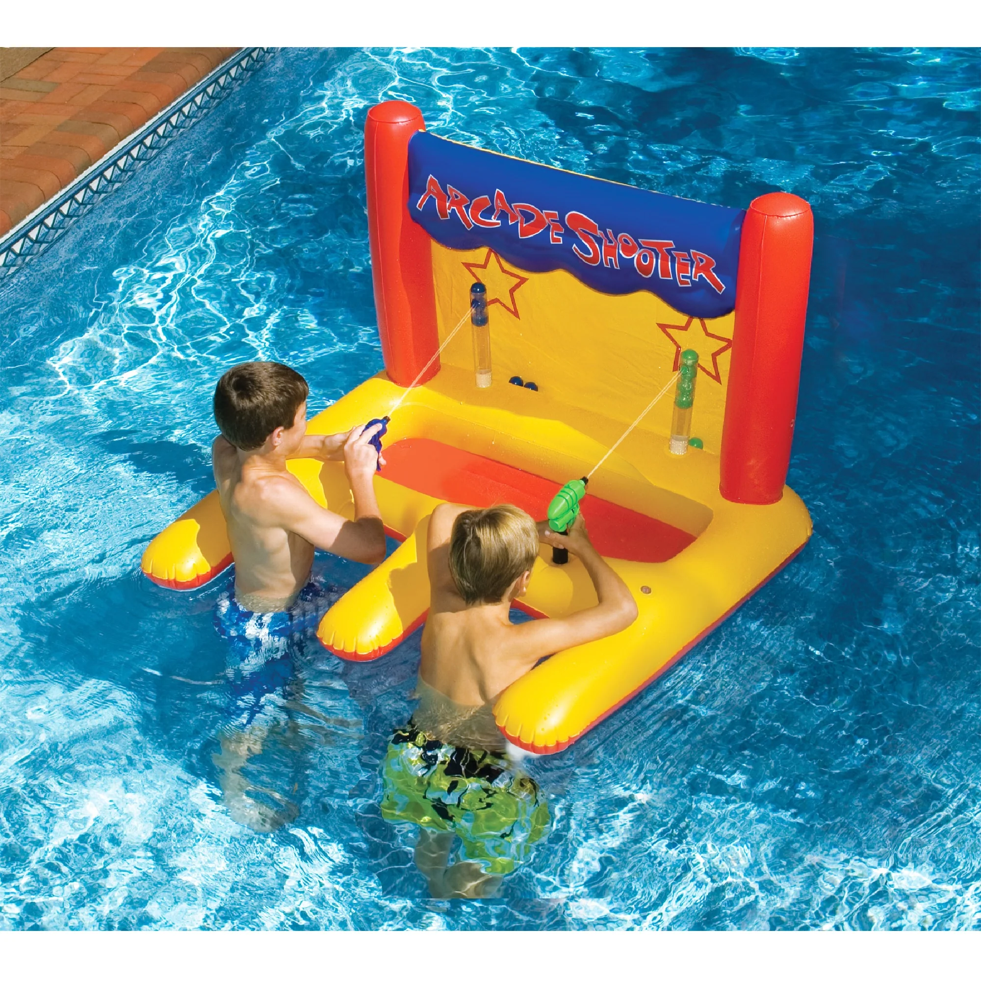 Swim Central Inflatable Yellow Arcade Shooter Target Swimming Pool Game, 45-Inch