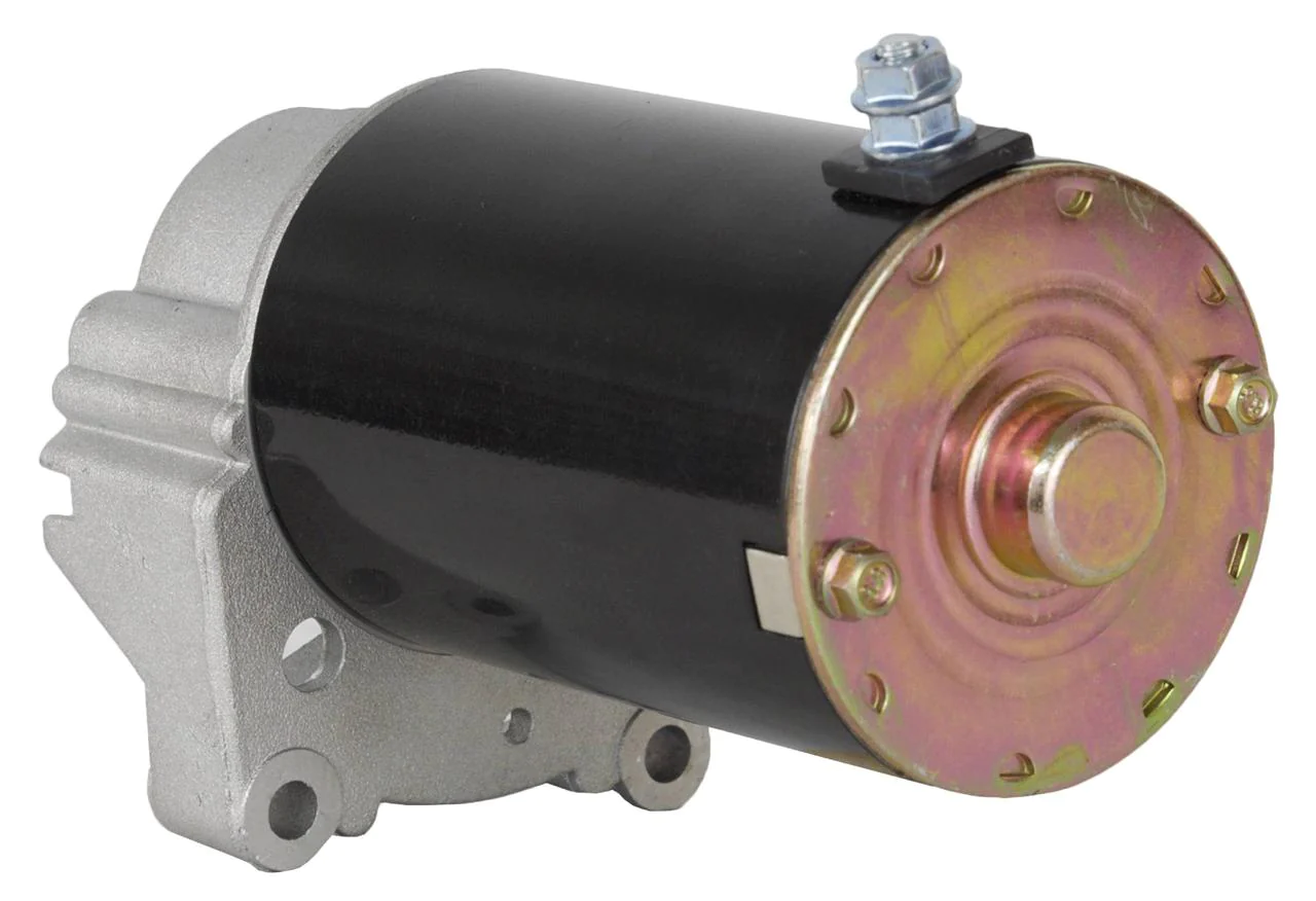 Rareelectrical NEW STARTER MOTOR COMPATIBLE WITH JOHN DEERE LAWN MOWER TRACTOR 116 116H WITH FREE GEAR 393017, 394674, 394808, 435307, 497596,
