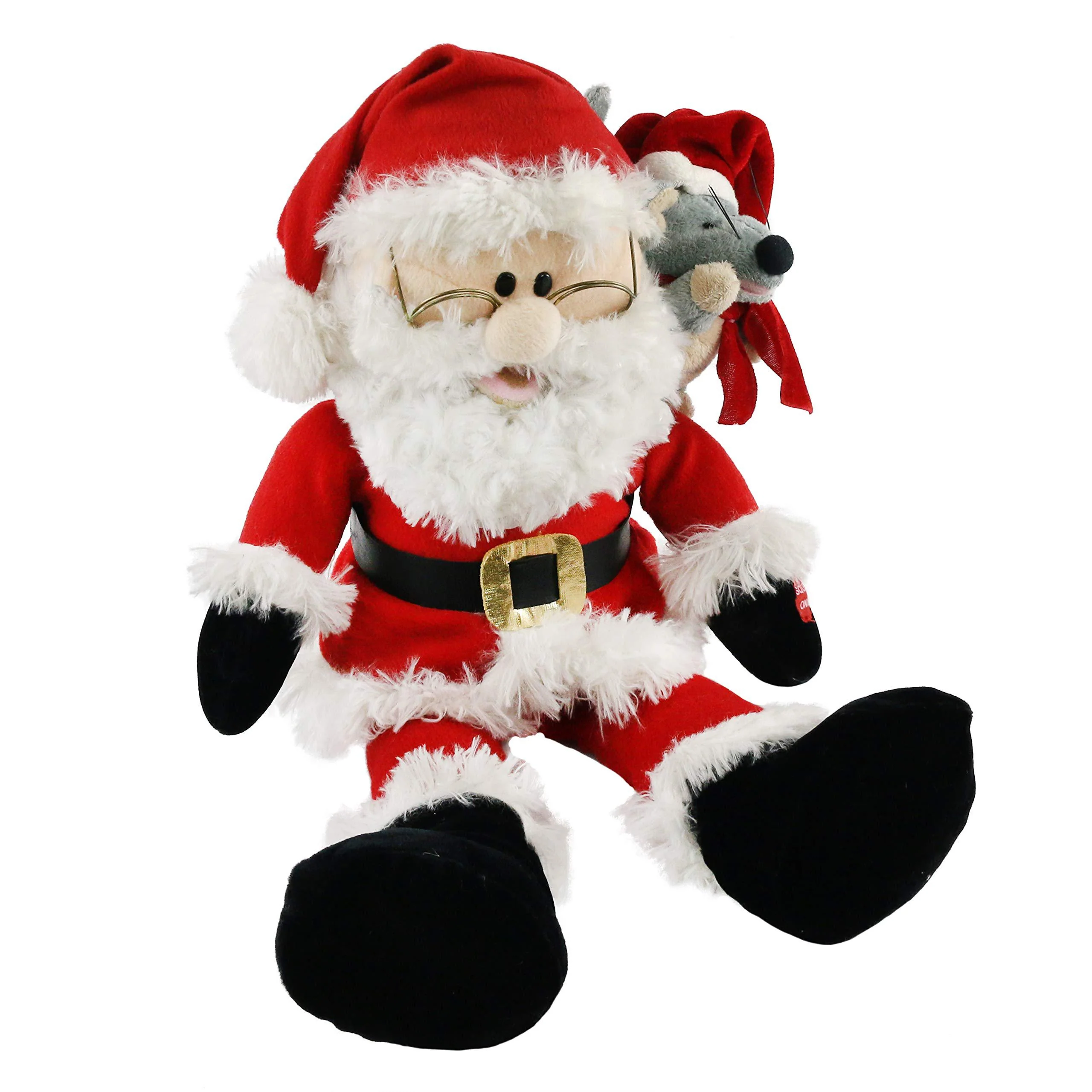 houwsbaby singing santa claus interactive christmas plush toys with music electronic animated stuffed animal with plush pal f