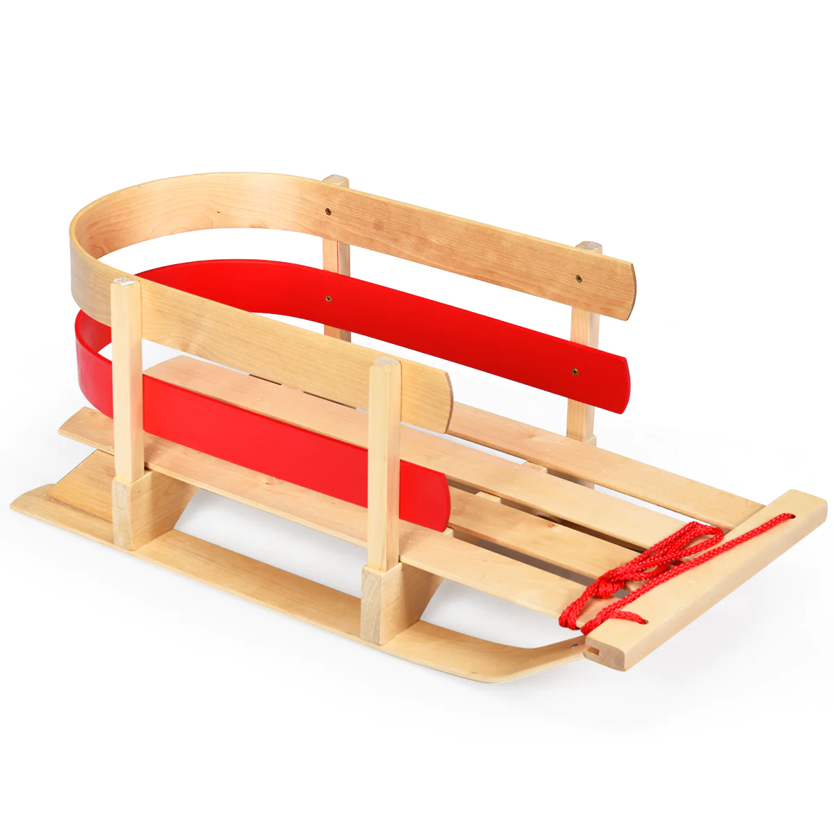 Topbuy Wooden Snow Sled for Kids Portable Outdoor Play Snow Toys