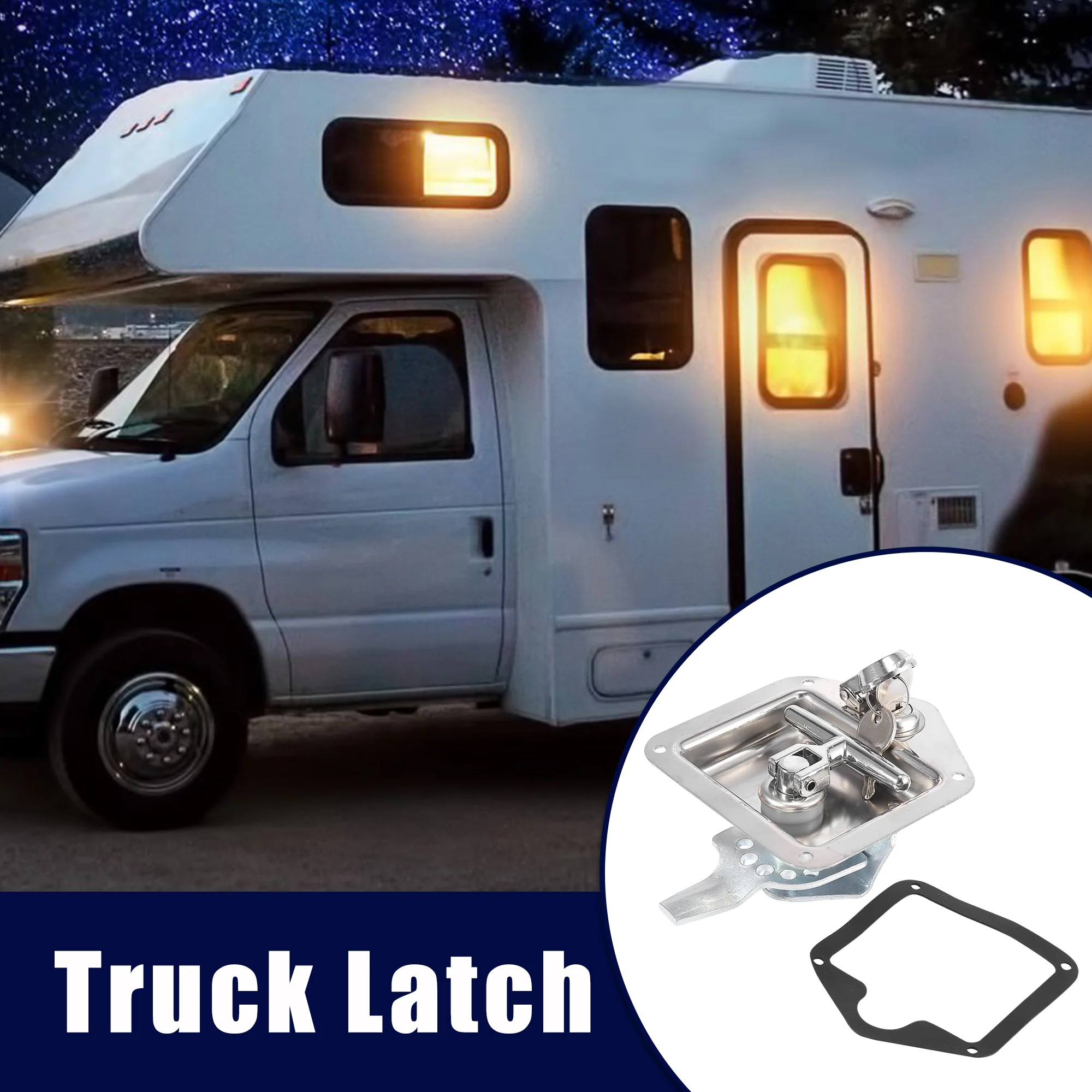 Unique Bargains T Shaped Handle Door Lock Latch w/ Keys RV Truck Trailer Paddle Tool Box Lock