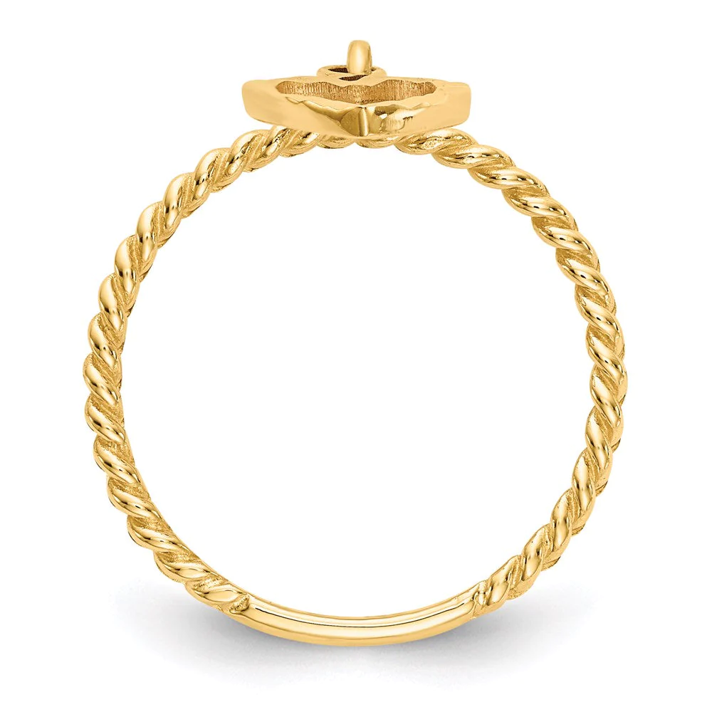 Goldia 14K Yellow Gold Dangle Heart Ring