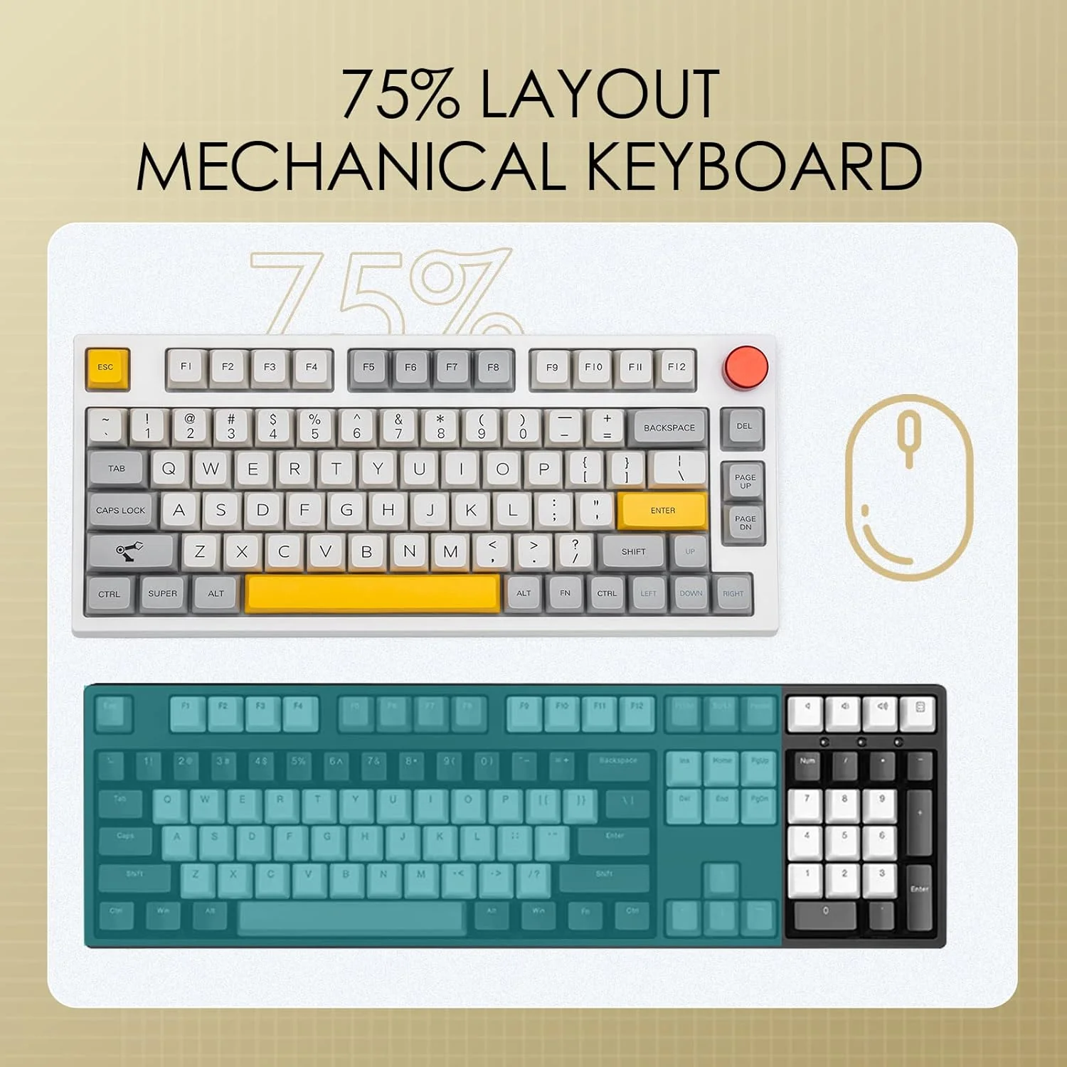 Zell Electronics Zell 75% Hot Swap Rgb 2.4Ghz/Bluetooth 5.0/Wired Gaming Mechanical Keyboard, With 4000Mah Battery, Mda Pbt Keycaps, Knob Cont…
