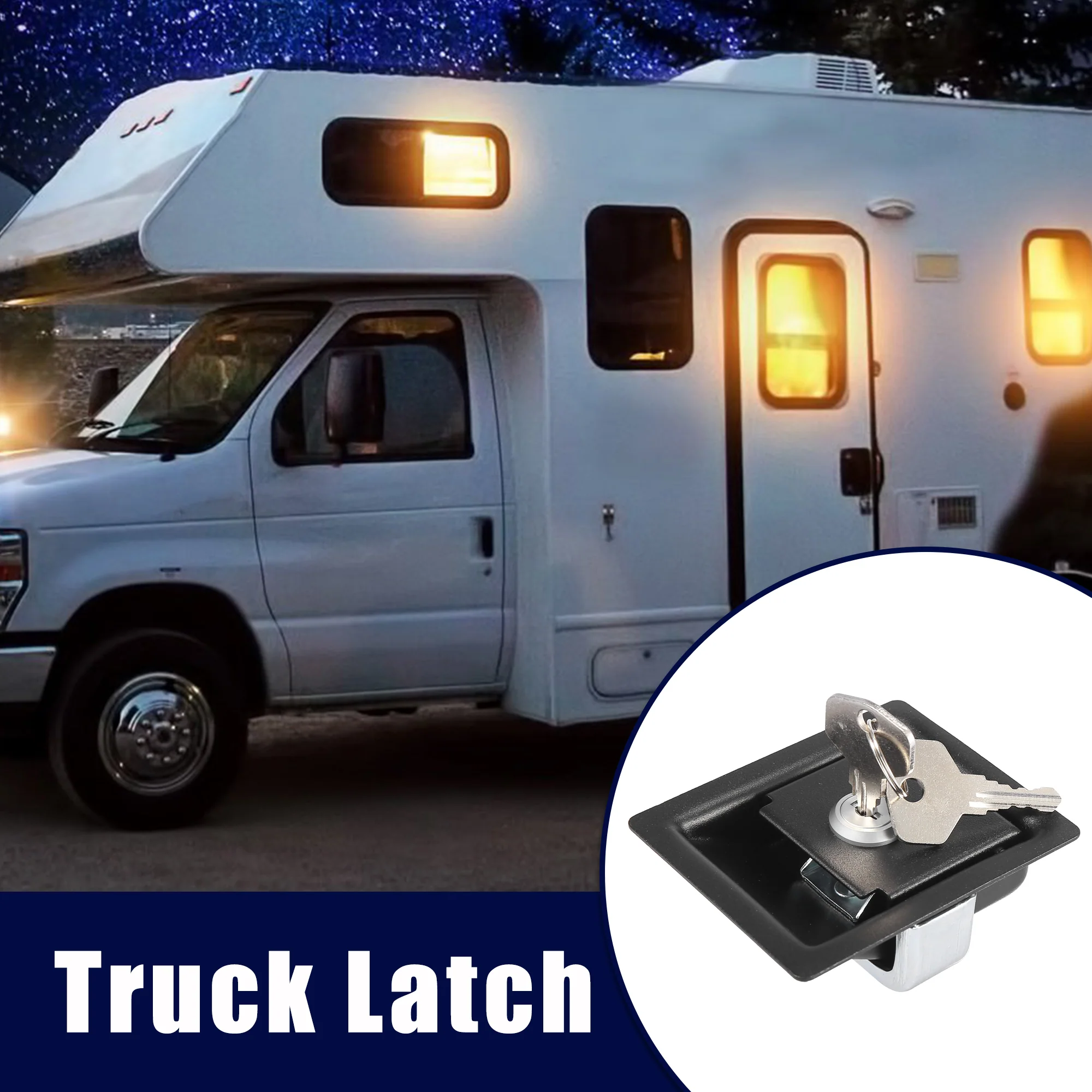 Unique Bargains 4pcs Paddle Door Latch Handle Knob with Keys RV Truck Trailer Tool Box Lock