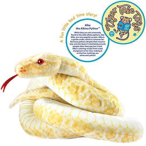 VIAHART alba the albino burmese python - 100 inch long stuffed animal plush snake - by tiger tale toys