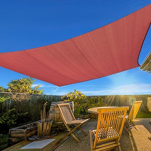 Artpuch Sun Shade Sails Canopy, 185GSM Shade Sail UV Block for Patio Garden Outdoor Facility and Activities (12&s;x16&s;, Rust Red)