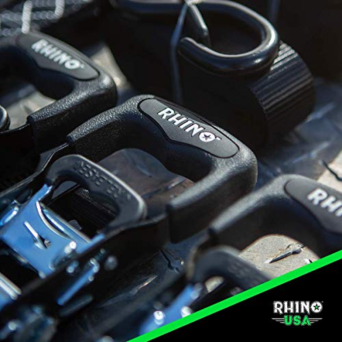RHINO USA Ratchet Straps Tie Down Kit, 5,208 Break Strength - Includes (4) Heavy Duty 1.6