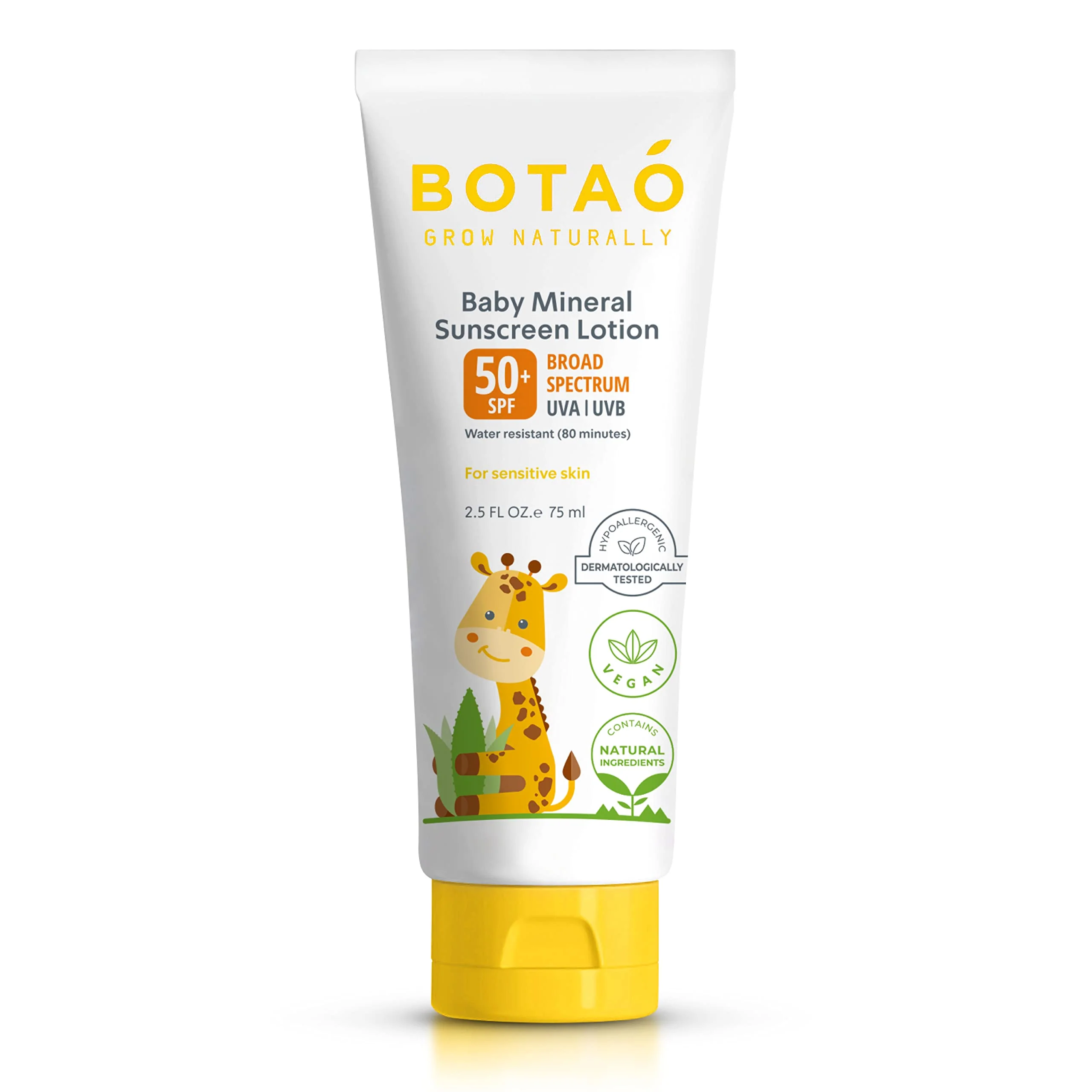 BOTAO BABY’S MINERAL Zinc Oxide SUNSCREEN LOTION: SPF50 Broad Spectrum UVA UVB,For sensitive skin Baby Face Body Protection, Sun