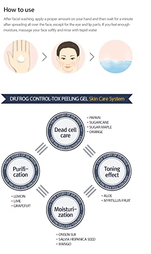 CHARMZONE Dr. Frog Control-Tox Face Scrub Peeling Gel Gentle Exfoliating No Artificial Formula No Irritation Eliminates Sebum an