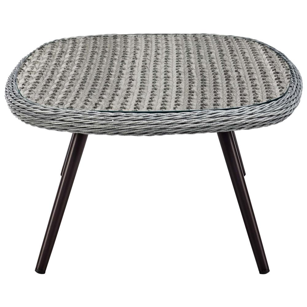Modway Endeavor Outdoor Patio Wicker Rattan Coffee Table - Gray EEI-3026-GRY