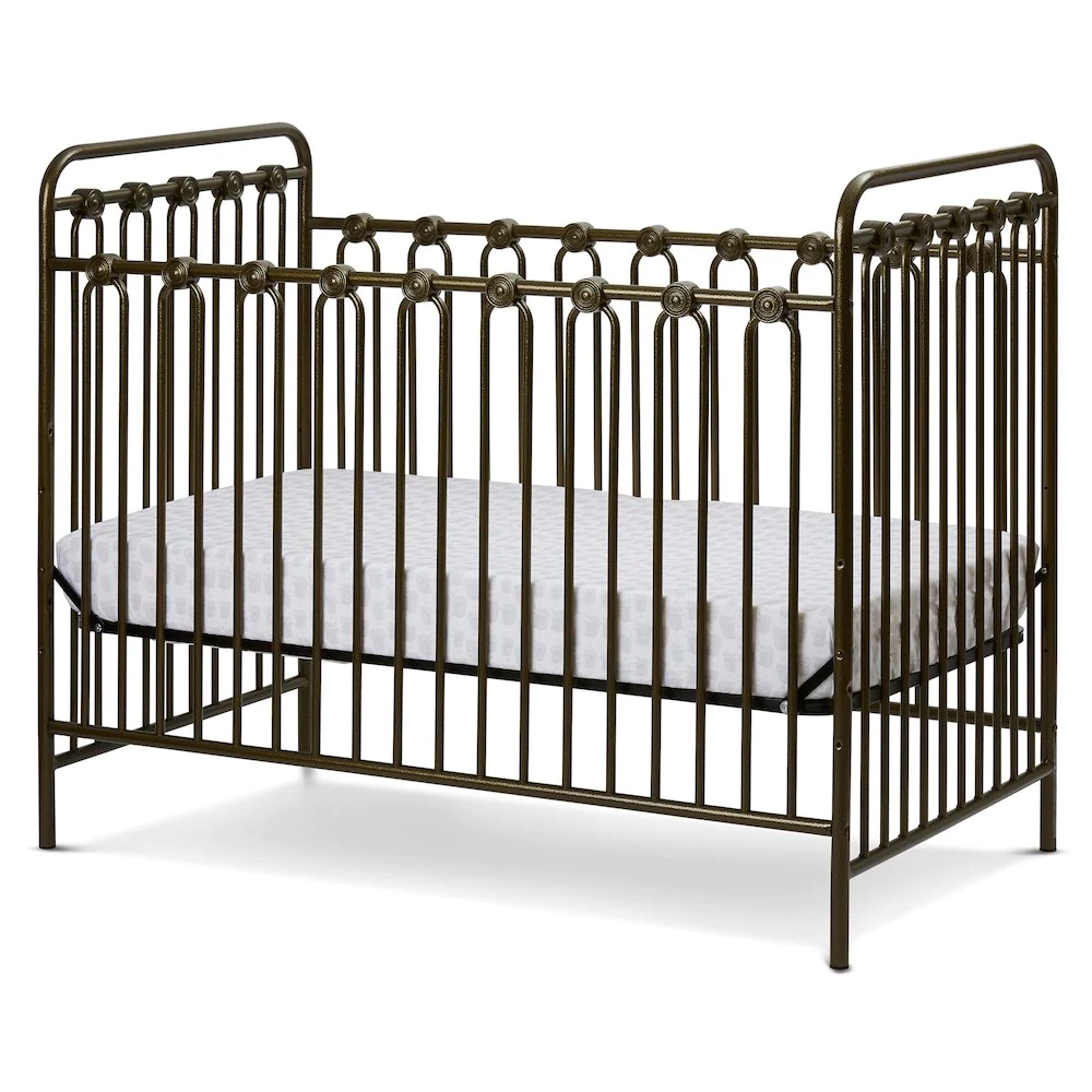 JC Toys Napa 3 in 1 Convertible Full Sized Metal Crib in Golden Nugget