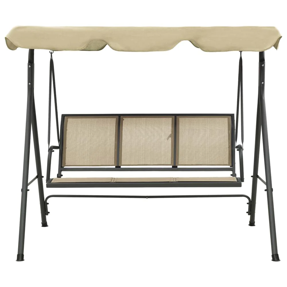 vidaXL Garden Swing Chair with Canopy Anthracite and Sand 3325